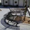Parkbank Rest gebogen 6 Gebogen design parkbanken met rugleuning. Staal zwart gecoat.,